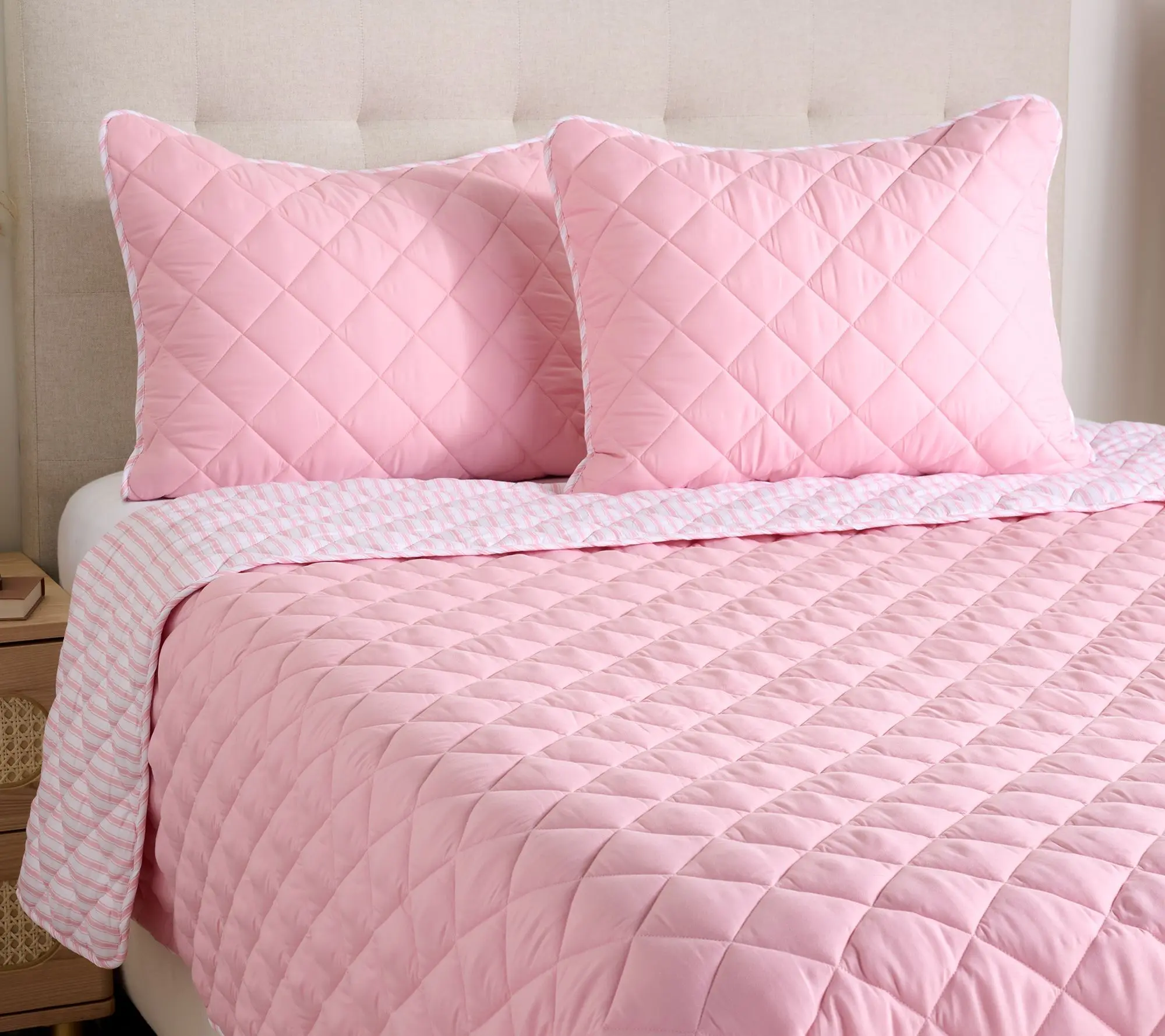 Home Reflections Diamond Quilt & Sham Set- Full