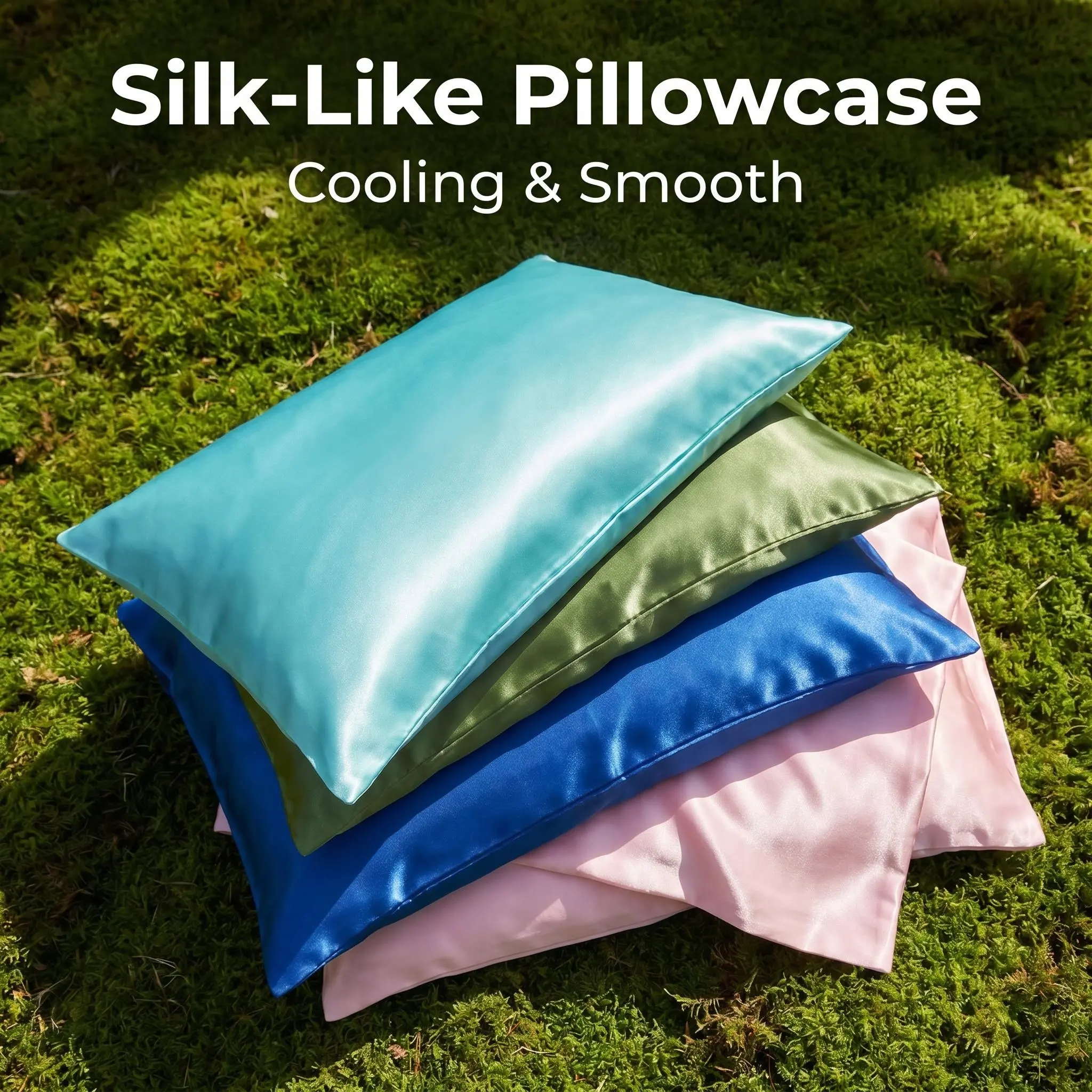 [ Summer Sale Deals ]NTBAY 2 Pieces Silky Satin Pillowcases - Ultra Soft Microfiber Fabric Pillow Covers, Frictionless Skin-Friendly & Anti-Acne for Hair and Skin, Luxurious Satin Pillow Cases with Envelope Closure