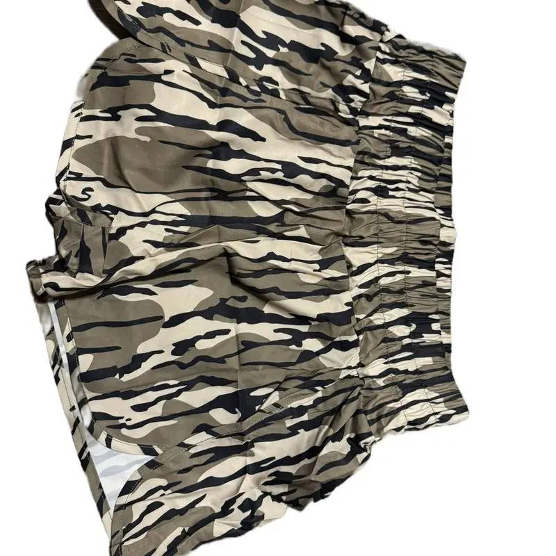 Women's Bottomland Camo Athletic Shorts, Quick-Dry Lightweight and Linerless Polyester Fabric for Workouts, Camouflage Print Shorts, Athletic Wear, Quick‑Dry Fabric