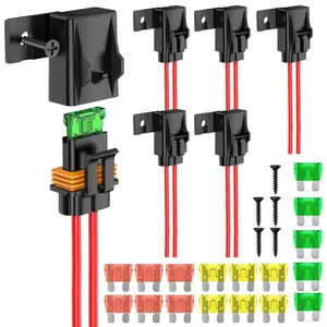 Nilight 6-Piece 12AWG Inline Tin-Copper ATC/ATO Blade Fuse Holder Assorted Kit with Waterproof Heavy-Duty Marine-Safe Cover, Fits 1A-30A Fuses (20A/30A/40A Options) for 12V Automotive Vehicles, Protector