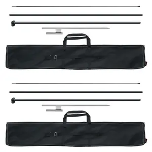 VEVOR Feather Flag Pole Kit,  2 Packs Swooper Flag Pole 12.7 ft, Sign Flag Poles for Business Advertising Flags Outdoor, with Ground Stakes and A Carrying Bag (Flag Not Included) Aluminum Banner