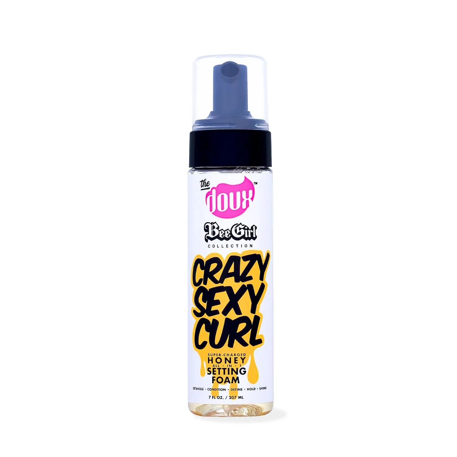 The Doux CRAZYSEXYCURL Honey Setting Foam - Hydrating Lightweight Curly Hair Mousse, Frizz Controller, Detangler, Soft Curl Definer