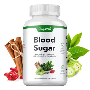 Buporai Blood Sugar Health Complex Capsules - Dietary Supplement - Rich in berberine, cinnamon, bitter melon, African mango, and other plant extracts - Maintains healthy blood sugar levels