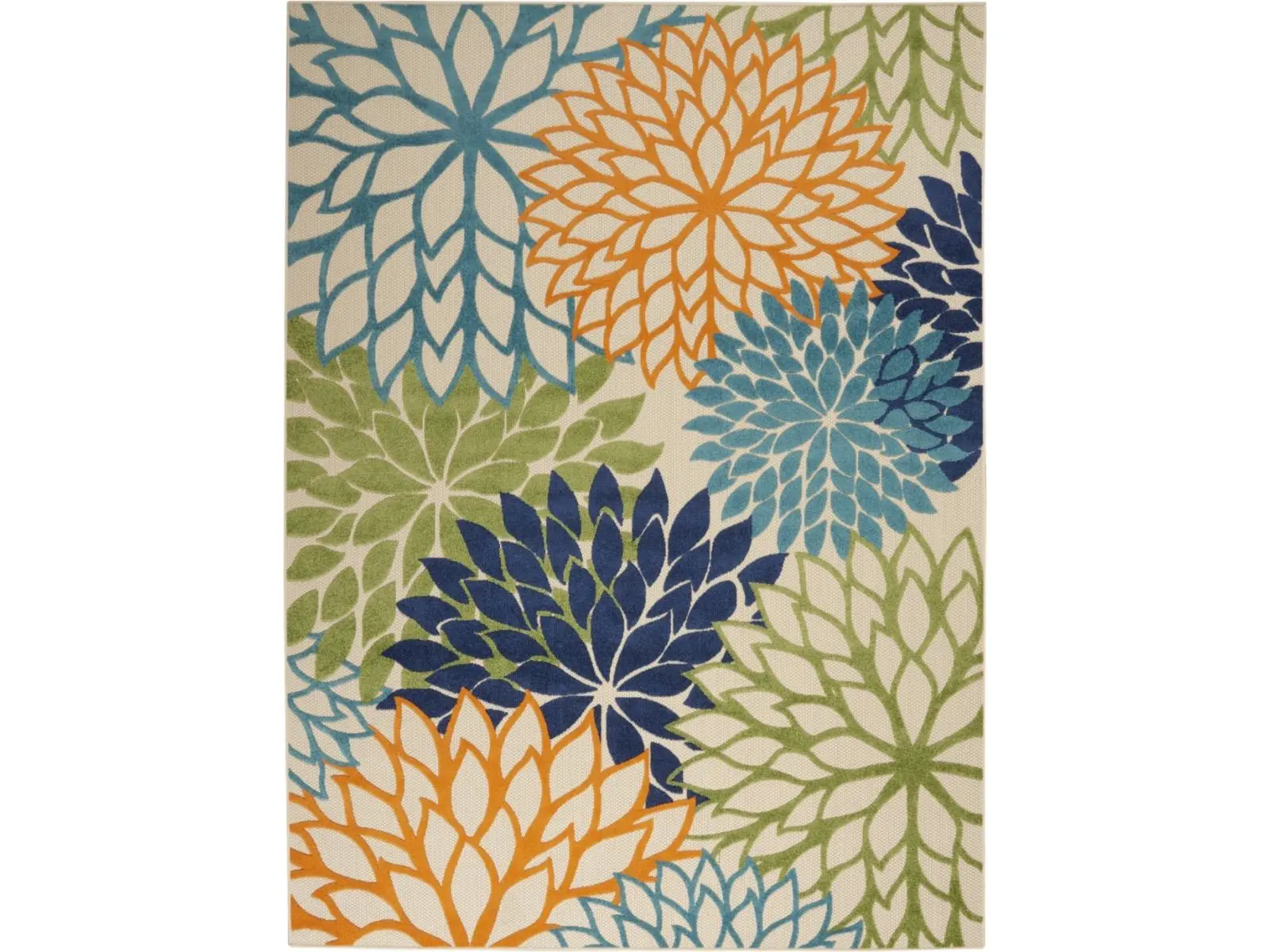 212 MAIN 7x10 ft. Multicolor Floral Print Flatweave Decorative Area Rug - Stain-Resistant, High-Traffic, Indoor/Outdoor Botanical Large-Scale Carpet for Contemporary Home Decor (Flatweave Outdoor Rug), Floral Print Rug