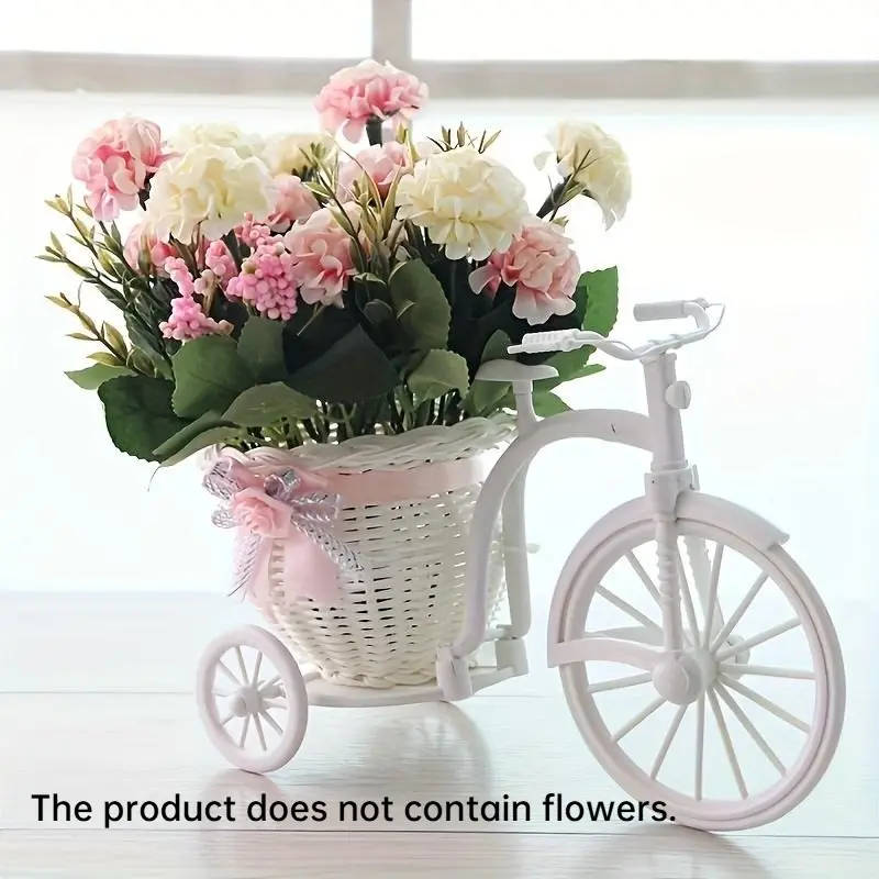 Bicycle Design Vase without Flower, 1 Count Bicycle Shaped Flower Basket, Vases Home Decor for Living Room, Desk, Or Shelf Display, Table Decor, Home Decorative Vase