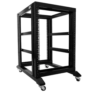 15U 4 Post Open Frame 19" Server/Audio Steel Data Network Rack 17" Deep 600MM Rack