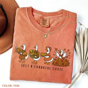Comfort Colors Just a Thankful Goose Shirt, Thanksgiving Fall Tee, Silly Goose Shirt