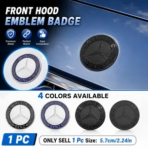 1Pcs 57mm Mercedes Benz Logo Car Front Hood Bonnet Emblem Badge Cover Decoration For Mercedes Benz AMG A C E S Class W203 W204 W212 W213 W205 W177 W247 W176 GLE CLS CLA CLG GLS Modification Accessories Car Stickers Car Decals