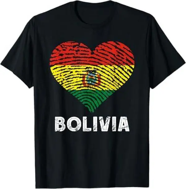 Bolivian Flag Heart Bolivian Pride Bolivian Roots Bolivia T-Shirt