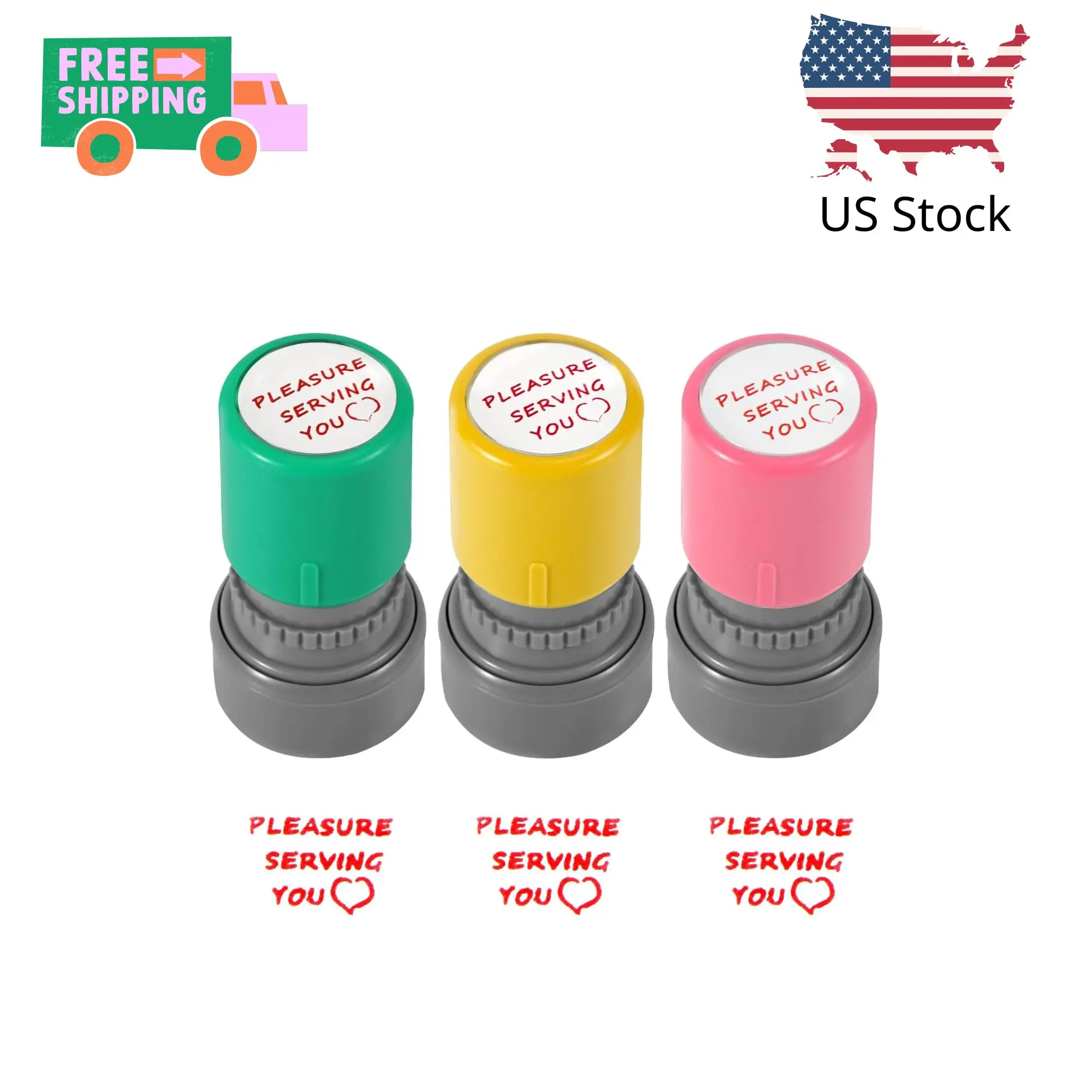 3pcs Pleasure Serving You Stamps, Server Stamps 3pcs Pleasure Serving You Stamps, Server Stamps