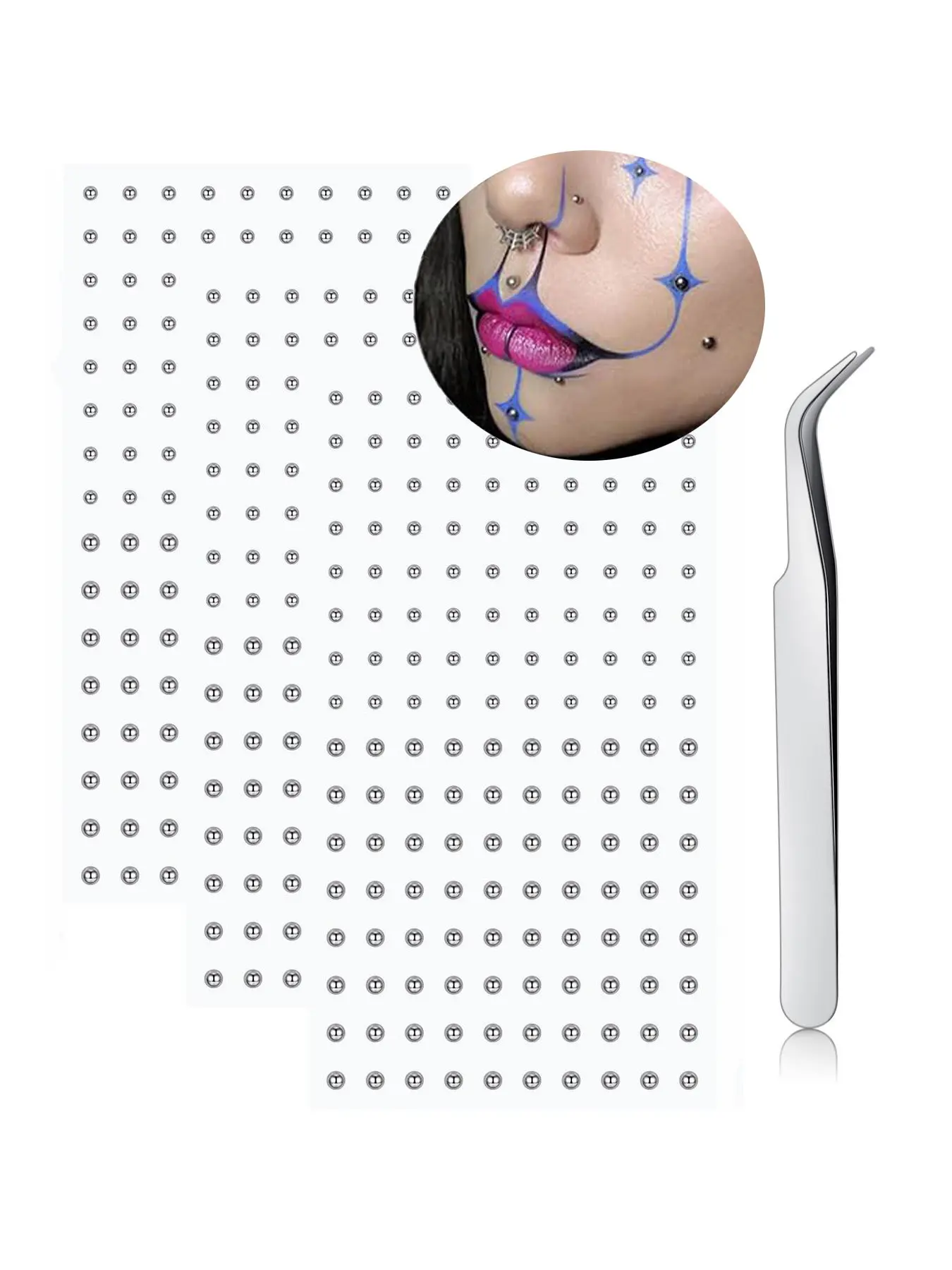 Stick on Fake Piercing Balls Fake Lip Eyebrow Nose Piercing Fake Face Piercing Fake Lip Piercing Fake Lip Stud Fake Nose Stud Fake Eyebrow Ring Silver Fake Piercings Nose Piercings Kit Nose Piercing Jewelry Body Jewelry Accessory
