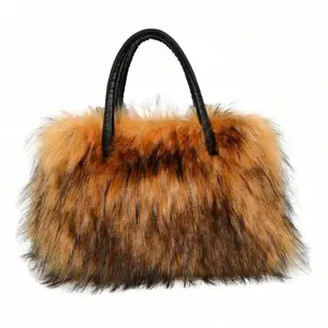 Women's Shoulder Handbags Faux Fur Tote Bag Fluffy Satchel Handbags For Women, Mom, Friend, Bridesmaids