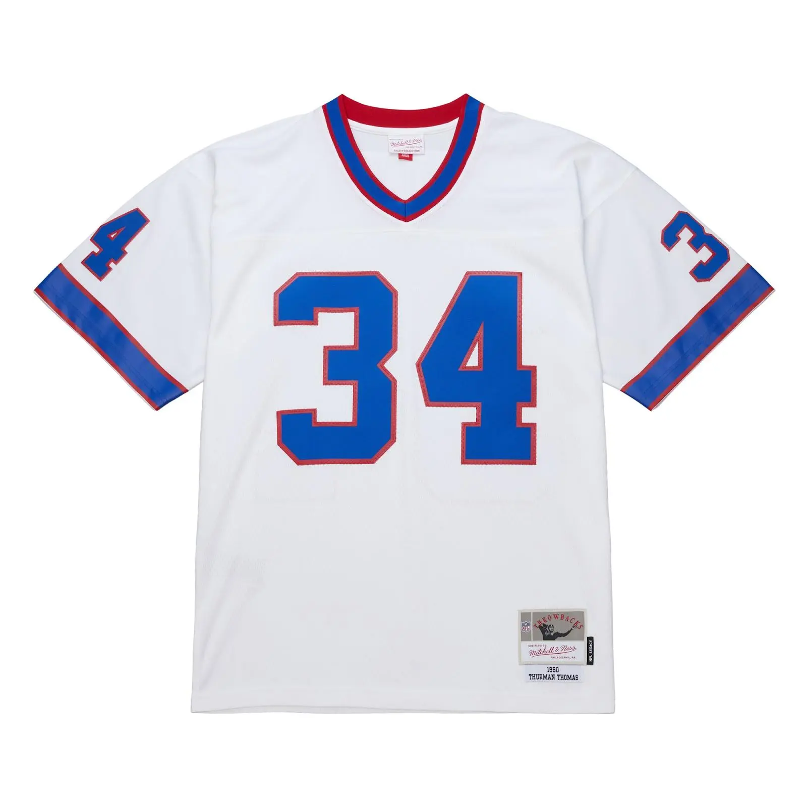 Thurman Thomas Buffalo Bills 1990 White Legacy Jersey NFL Throwback Mitchell & Ness