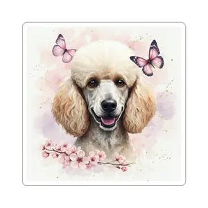 Poodle Kiss-Cut Sticker — Butterfly Bloom