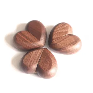 Romantic Heart - Shaped Wooden Wedding Ring Proposal Box,  Customizable for Weddings, Unique Jewelry Holder Gift