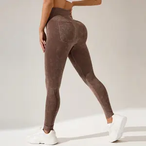 Women's double waist-lifting and hip-lifting yoga wear, quick-drying mountain sports fitness pants