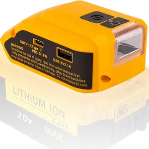 For DEWALT Portable Power Adapter | Toolsetbox for 20V MAX Battery | Generator Power Converter with USB, Type-C Charger & LED Lights | Ideal for Work, RV, Camping & Travel | Tool Only