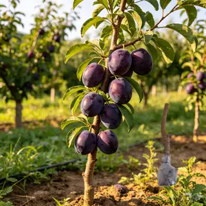 (ZS#FF)Plum Fruit Tree Seedling Live Plant | Sweet Juicy Prune Plum Tree for Backyard, Patio & Home Garden Growing
