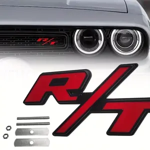 1pcs For RT Front Grill Emblems R/T Car Truck Badge Red Black Nameplate Decoration 1pcs For RT Front Grill Emblems R/T Car Truck Badge Red Black Nameplate Decoration