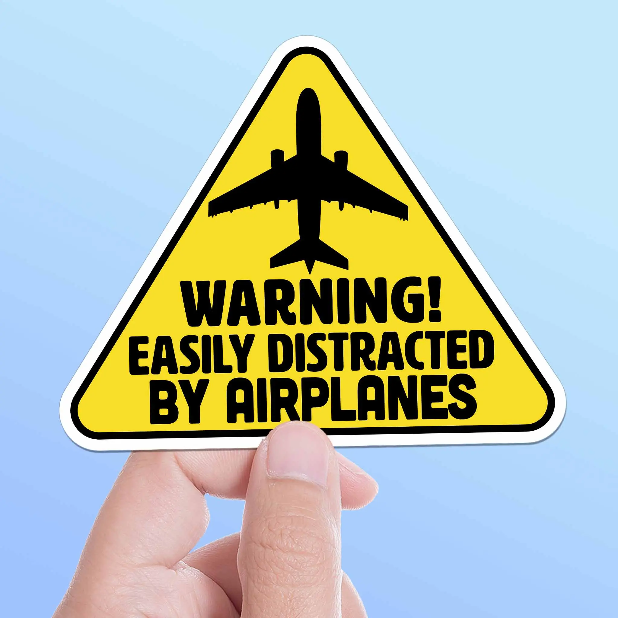 Easily Distracted by Airplanes Sticker - Funny Pilot Decal