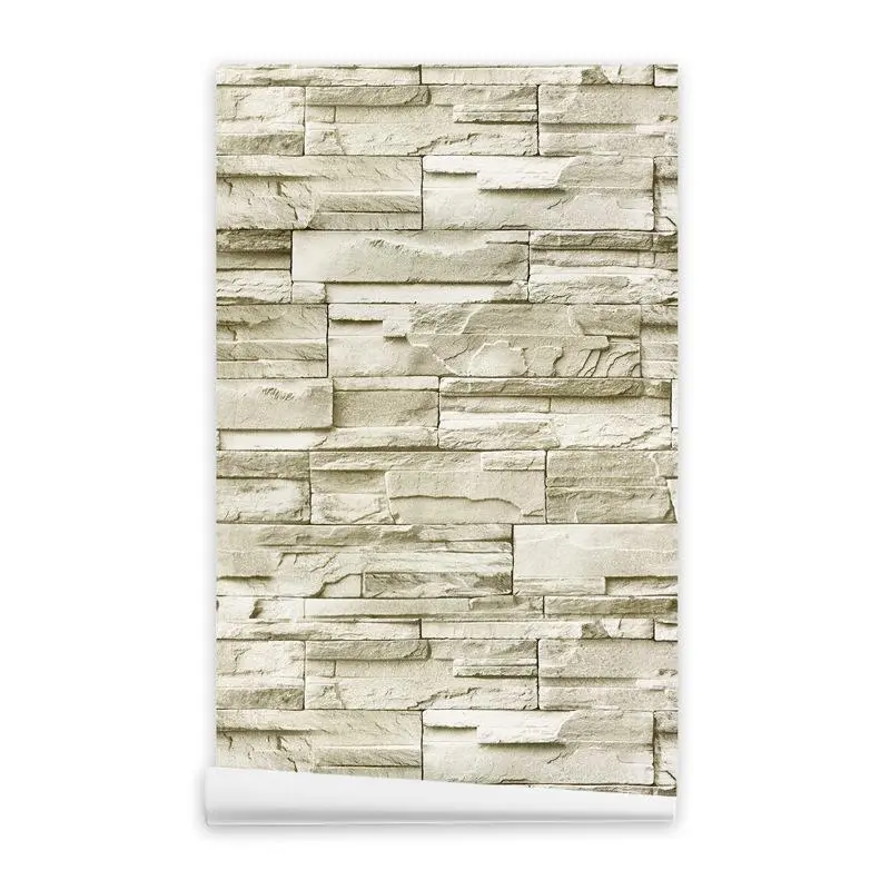 6m Vintage Brick Pattern Wallpaper Self-Adhesive PVC Sticker, Waterproof and Stain-Resistant, Easy to Clean and Cut for Home Decor