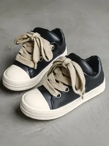 Men's Casual Chunky Strap Bread Shoes, Classic Colorblock Thick Sole Height Increasing Sneakers, Comfortable Walking Shoes