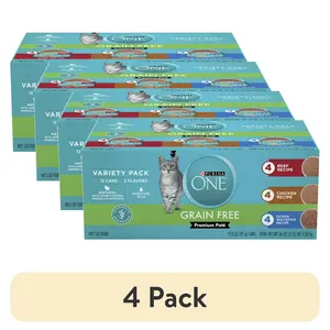 Purina ONE, Grain Free Natural Variety Pack, Wet Cat Food Pate, 3 oz Cans (12 Count)