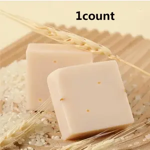 Rice Milk Soap, 1 Count Soothing Shower Cleansing Cleanser Body Wash Handmade Soap, Deep Cleaning Soap Bar For Face & Body, Body Care
