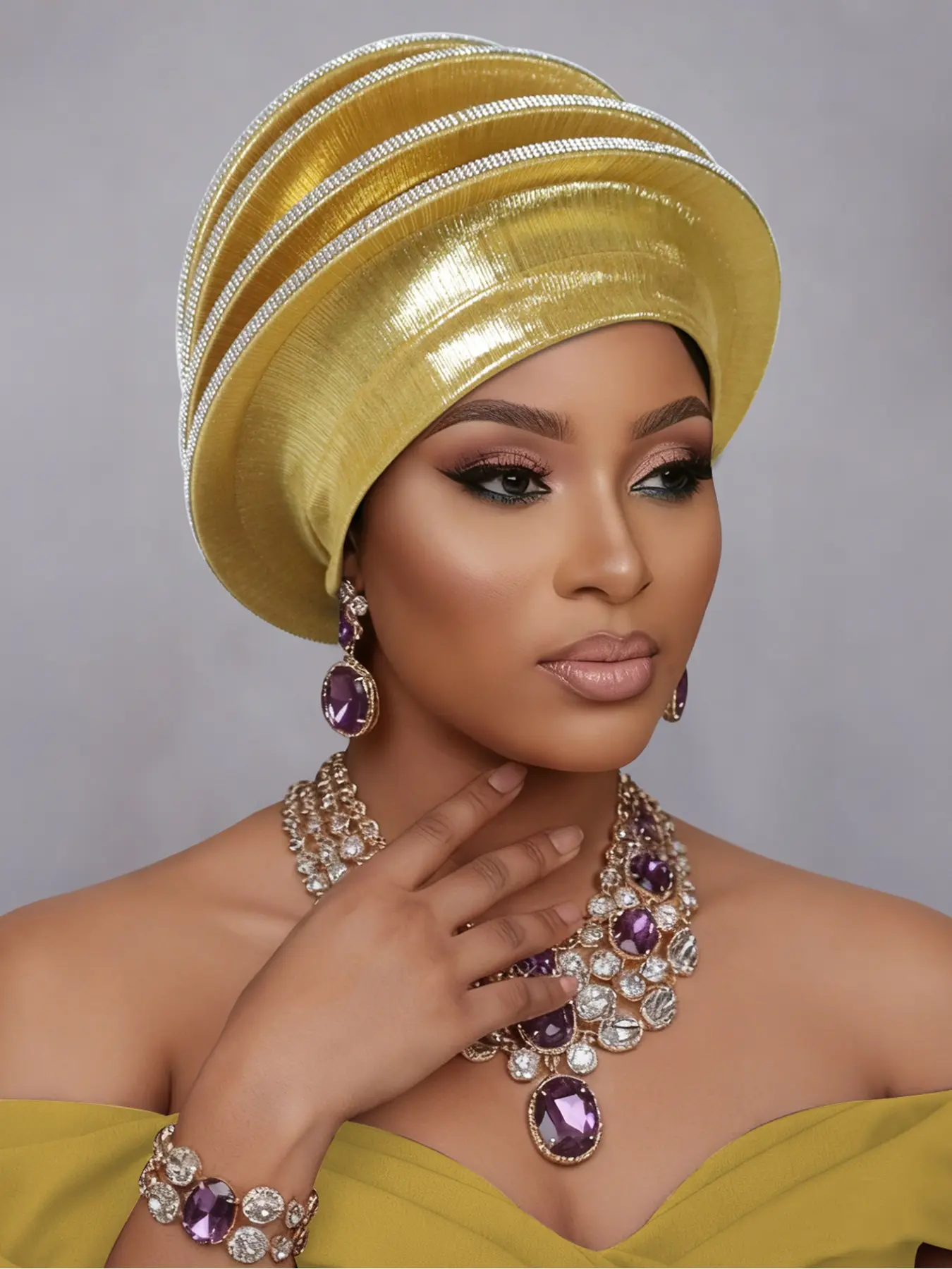 African Style Shiny Headscarf Hat, Multicolor Party Wedding Accessory, No Hair Styling Needed, Elegant Event Headwear, African Head Wraps, Tignon Scarf