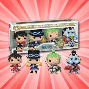 Funko Pop! One Piece Luffytaro / Sabo / Roronoa Zoro / Jinbe 4 Pack GITD Special Edition (S4 4 Pack)