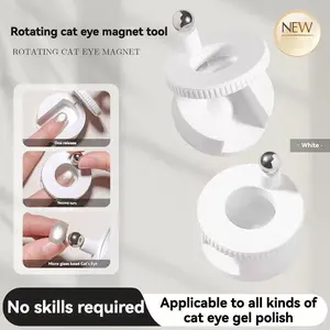 Rotating Cat Eye Nail Magnet, Manicure, Nail Art, Strong Automatic Magnetic for Gel Polish, Creates Wide Light Glass Bead Effect Nail Magmet Cat Eye
