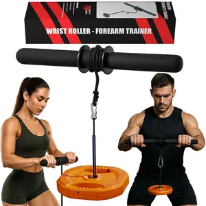MuscleForge Wrist Roller & Forearm Exerciser Trainer for Men, Forearm Strength Trainer with Non-Slip Grip, Load Compatible up to 130 LBS