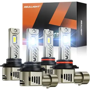 SEALIGHT HB3 HB4 L2S Bulbs Combo, 68000LM Super Bright, 1:1 Size 9006 9005 Powersports Bulbs