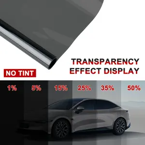 Premium Car Window Tint Film Roll 20"x20ft | 1%-50% VLT Uncut Roll | UV & Heat Block Auto Tint DIY Kit + Free Tools Universal Sun privacy film Black Sunshade