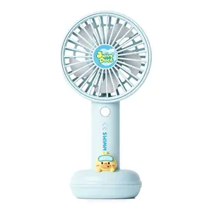 Blue Swim Ring Duck Handheld Fan, Kid-Friendly Cute Cooler, Safe Portable Fan for Family Outings, Theme Parks, Picnics & Playdates
