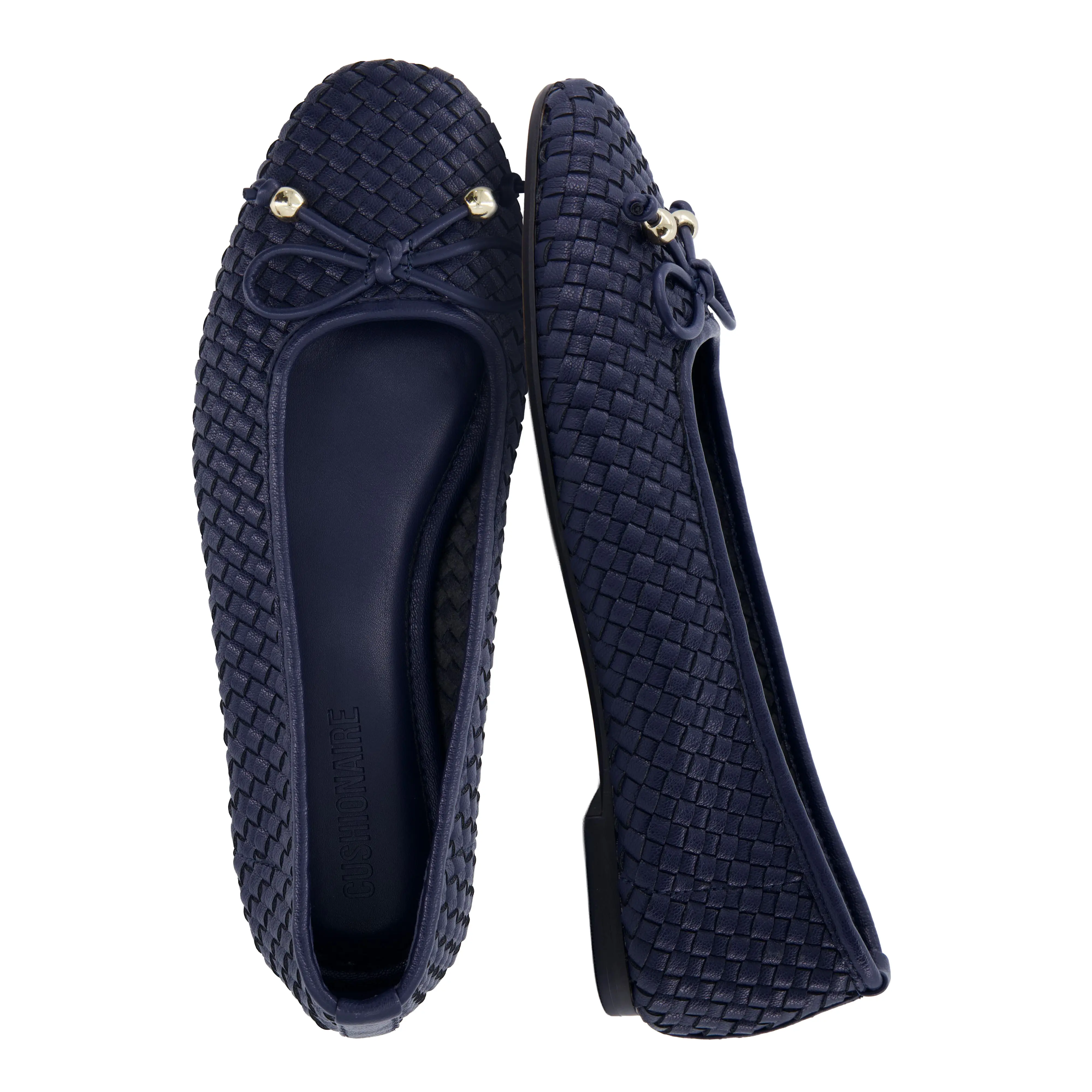 Cushionaire Audrey Woven Ballet Flats For Women | Stylish Woven Flats With Classic Ballet Design | Lightweight Everyday Flats For Casual Outfits