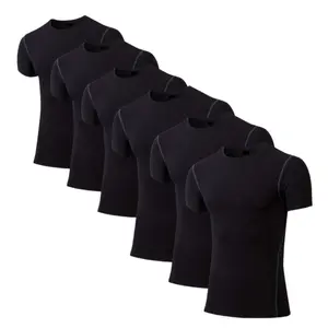 6 Pack Boys Compression Shirt Short Sleeve Youth Athletic Undershirt Kids Base Layer T-Shirt for Football Basketball Soccer Jerseys Sports Clothing