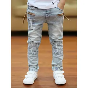 Boys' Casual Comfy Jeans Pants - Stylish Bottoms for Kids' Daily Casual Wear