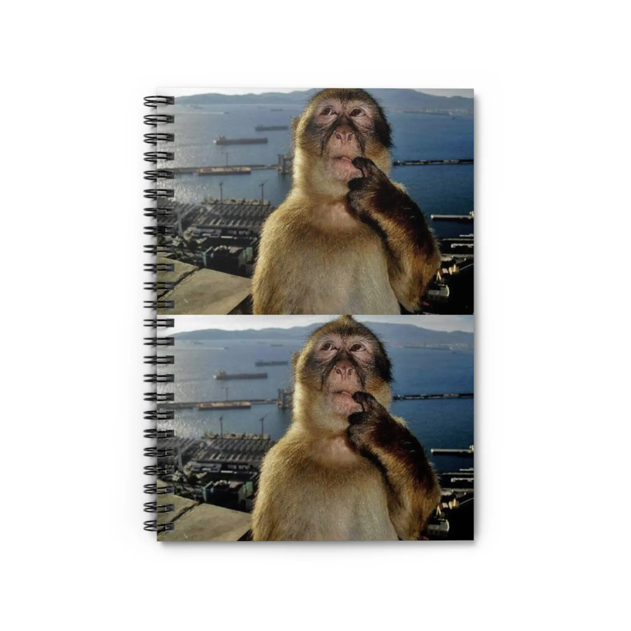 Thinking Monkey Meme Spiral Notebook | Ruled Notebook