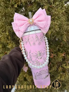 Custom Lux Tumbler Pink 40oz Tumbler Drinkware Water Bottles Portable Bottle