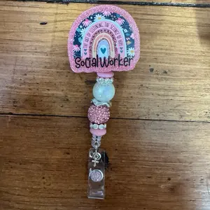 Social Worker Retractable Badge Reel with Alligator Clip
