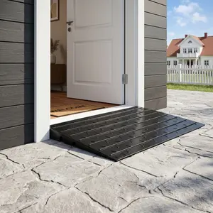 SEGAWE 2.5" Heavy-Duty Rubber Threshold Ramp, Doorway Accessories for Curbs & Garage Entrances, Black,summerwins