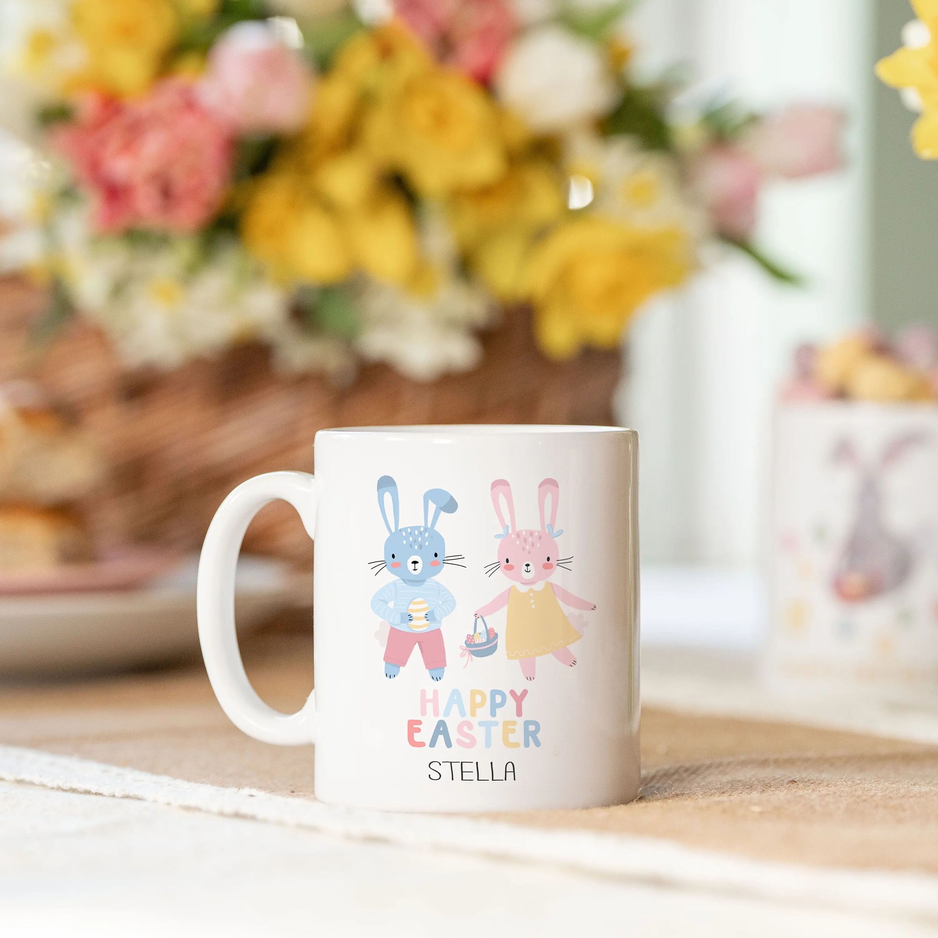 Personalised Easter gift, easter bunny, happy easter, to go with easter egg, rabbit, easter basket, egg, gift, her, child, kids