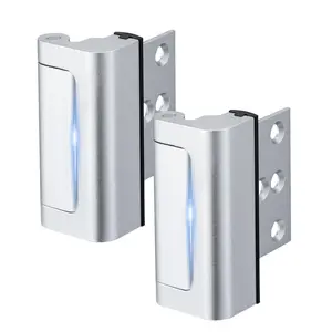 2 Pack Home Security Door Lock Childproof Reinforcement Lock 3 Stop 800 lbs for Inward Swing Doors Night Kids Safety Metal Flip Lock Silver