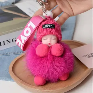 Cute Plush Doll Keychain, Soft Sleepy Toy Keyring, Fashionable Women's Accessory, Perfect Mother's Day Gift, Backpack Decoration