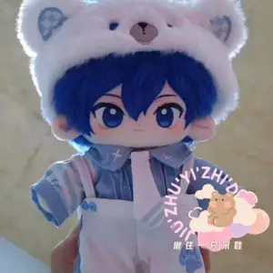 20cm HATSUNE MIKU: COLORFUL STAGE! KAITO Handsome Boy Doll Cosplay Cotton Stuffed Body Dress Up Clothes Cotton Gift Xmas