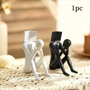 1-Pack Nordic Reading Figurine, Whimsical Plastic Statue with Creative Flare, Fun Desk Accessory, Great for Bedroom, Living Room, or Office
