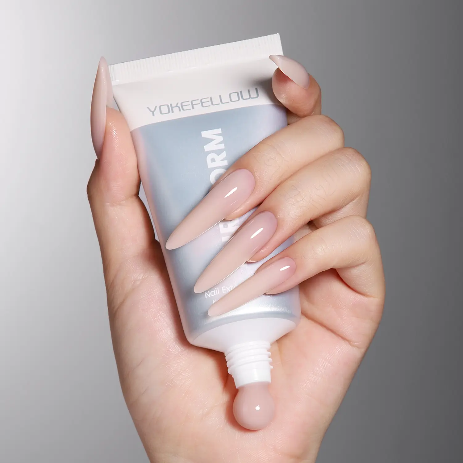 YOKEFELLOW PUREFORM Nail Extension Gel PF12 Cinnamon Nude Light Nude Pink Color HEMA-free TPO-free TMPTA-free 100% Pure Gel Poly Nail Gel for Professional Salon Use 50g/1.76 oz