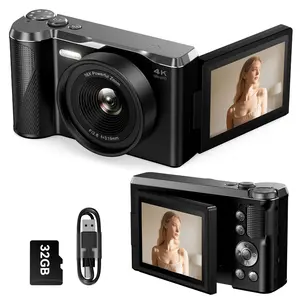 High-definition 4K digital camera, side-flip mirrorless digital camera, digital zoom retro camera