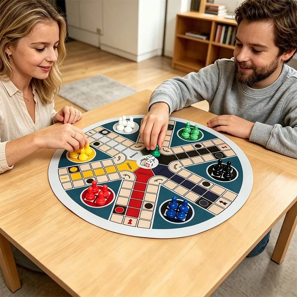 6-Player Board Game Suitable for Family Game Nights - Classic Chess Strategy Dice Game with Numbered Pieces (1-6), 24 Color-Coded Dice & Dice Cup, Fast-Paced Party Game for 6 Players, Family Fun Game, Tabletop Games, for Christmas, Halloween Parties
